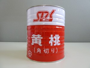 黄桃 角切1号缶(正面)
